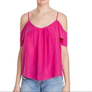 Joie NEW pink cold shoulder blouse